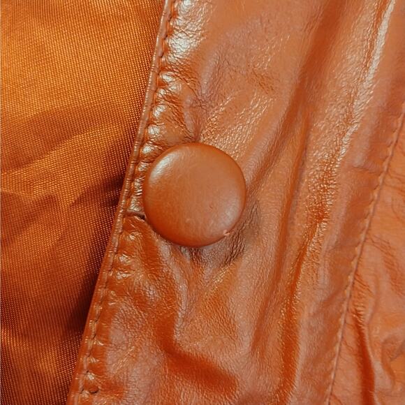 COMINT! LUXE ROUGE RED GENUINE LEATHER PUFF SLEEVE, JEWEL BUTTON JACKET! SZ XS - Picture 13 of 14